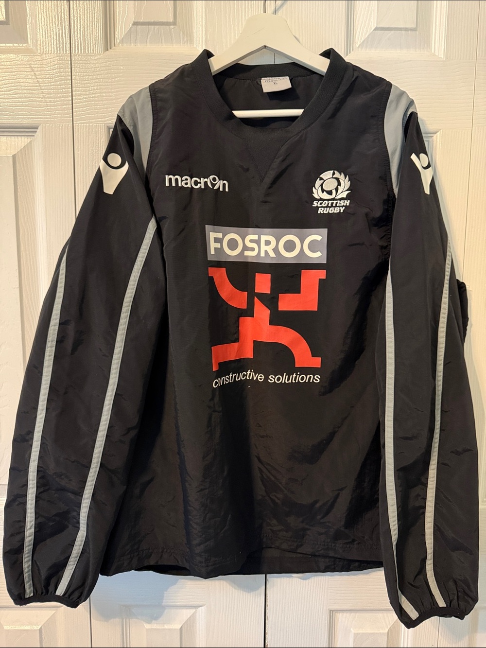 SCOTLAND rugby MACRON pullover training sweatshirt jacket top shirt Sz XL